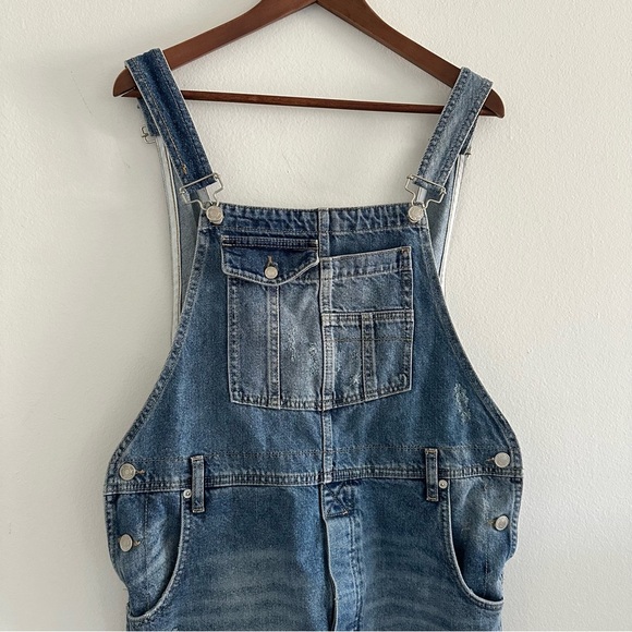 We The Free Blue Denim Shortalls - Picture 2 of 7